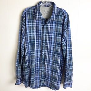 Tasso Elba Long Sleeve Shirt Plaid Size XXL Blue